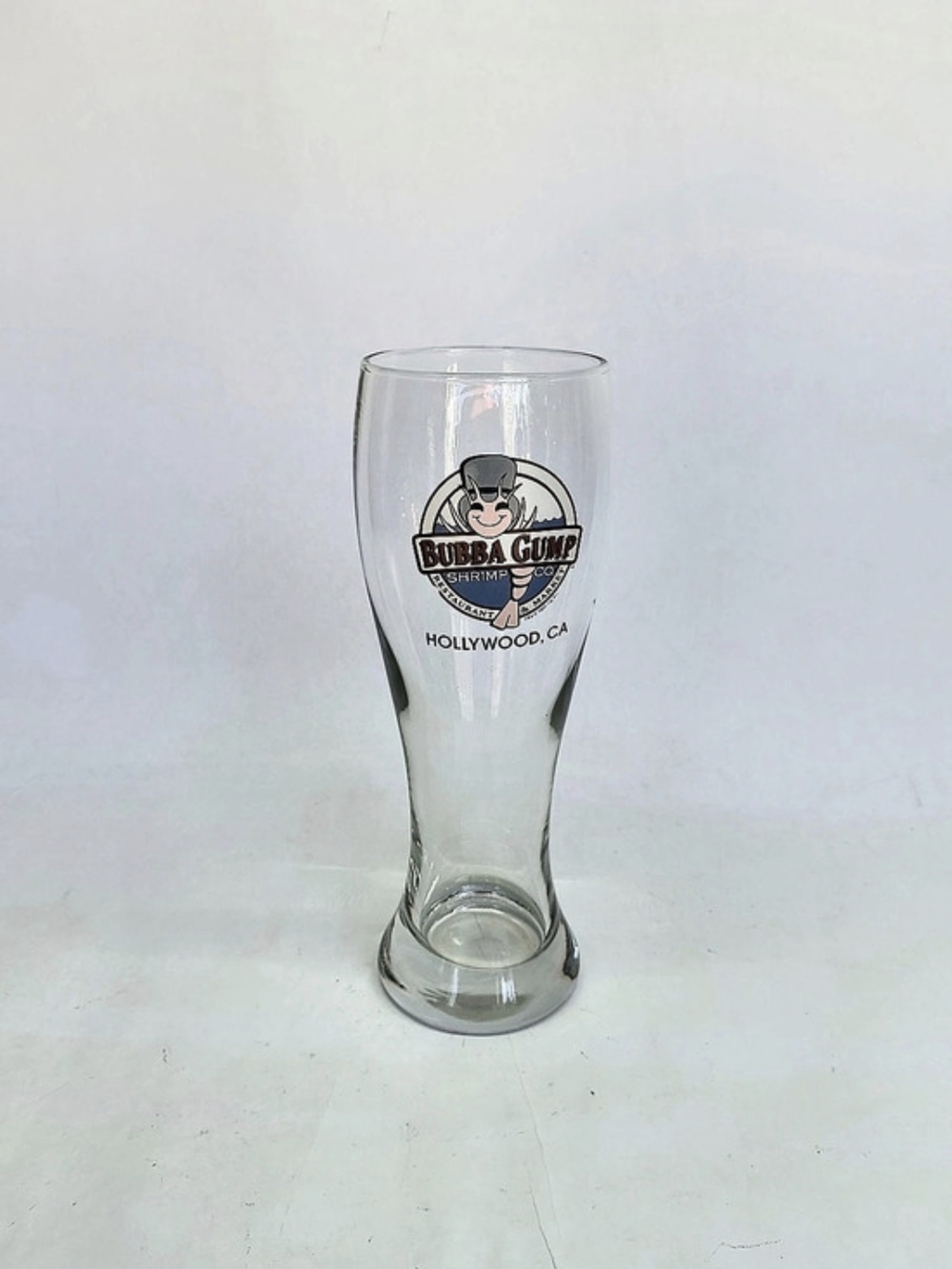 BUBBA GUMP Shrimp Tall Beer Pilsner Glass Souvenir Forrest Gump Hollywood CA 9"